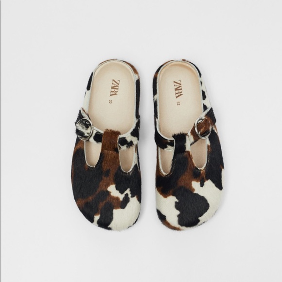 Zara Other - ZARA furskin leather clogs limited edition